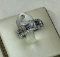 *Fine Jewelry 14KT Gold, 1.00CT Sapphire And 0.08CT Diamond Ring