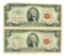 (2) 1963 $2 U.S. Red Seal Notes