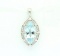 *Fine Jewelry 14 kt. White Gold, 0.21CT Marquise Cut Aquamarine And Diamond Pendant
