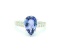 *Fine Jewelry 14 kt. White Gold, 0.14CT Pear Cut Tanzanite And Diamond Ring
