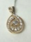*Fine Jewelry 14KT Gold, 0.20CT Large Diamond And 0.24CT Small Diamond Pendant