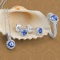 1.82CT Round Cut Tanzanite And White Topaz Sterling Silver Ring, Pendant w/ Chain & Earrings Set