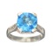 APP: 0.5k Fine Jewelry Designer Sebastian, 4.63CT Square Cuchion Blue Topaz And Sterling Silver Ring