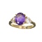 APP: 0.9k Fine Jewelry Designer Sebastian 14KT Gold, 2.26CT Purple Amethyst And White Sapphire Ring