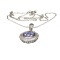 Fine Jewelry 1.28CT Round Cut Tanzanite And White Topaz Over Sterling Silver Pendant With Chain