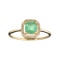 Designer Sebastian 14KT Gold, 0.70CT Cushion Cut Emerald and 0.07CT Round Brilliant Cut Diamond Ring