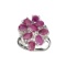 APP: 1k Fine Jewelry Designer Sebastian, 4.75CT Oval Cut Ruby And Sterling Silver Cluster Ring