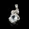 Fine Jewelry 2.35CT Aquamarine Beryl And Colorless Topaz Platinum Over Sterling Silver Pendant