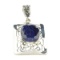 Fine Jewelry Designer Sebastian 13.60CT Oval Cut Blue Sapphirre And Sterling Silver Pendant