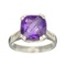 Fine Jewelry Designer Sebastian, 3.53CT Square Cushion Cut Amethyst And Sterling Silver Ring