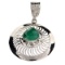 Designer Sebastian 3.68CT Pear Mixed Cut Green Beryl Emerald and Sterling Silver Pendant