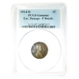*1914-D Lincoln 1 Cent PCGS Genuine F Details Coin (JG)