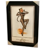 Alberto Vargas (Cat) Exquisitely Museum Framed & Matted Print