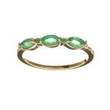 APP: 1k Fine Jewelry, Designer Sebastian 14KT Gold, 0.46CT Emerald and 0.02CT Diamond Ring