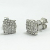 *Fine Jewelry 14 kt. White Gold, 0.59CT Round Cut Diamond Earrings