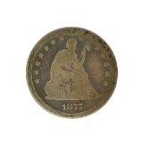 1877 Liberty Seated Quarter Dollar Coin