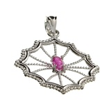 APP: 0.7k Fine Jewelry 0.20CT Marquise Cut Ruby And Platinum Over Sterling Silver Pendant