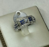 *Fine Jewelry 14KT Gold, 1.00CT Sapphire And 0.08CT Diamond Ring