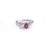 APP: 0.8k Fine Jewelry 0.54CT Ruby And Topaz Platinum Over Sterling Silver Ring