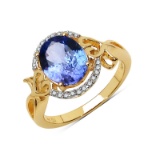 *Fine Jewelry 14 kt. Gold, 2.59CT Oval Cut Tanzanite And Diamond Ring
