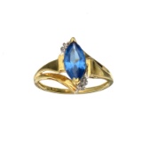 APP: 1k Fine Jewelry 10kt. Yellow/White Gold, 1.50CT Blue Topaz And Diamond Ring