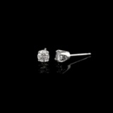 APP: 1.3k *Fine Jewelry 14 kt. White Gold, Custom Made 0.50CT Round Brilliant Cut Diamond Earrings