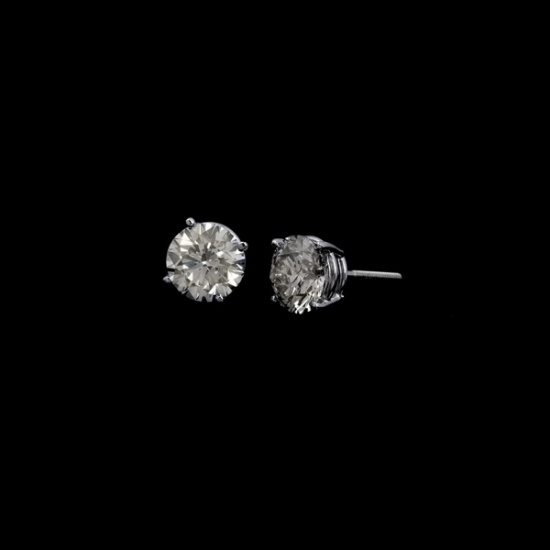 APP: 41.5k *Fine Jewelry 14 kt. White Gold, 4.08CT Round Brilliant Cut Diamond Earrings