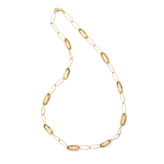 *Fine Jewelry 14KT Gold, Oval Links, Open Cage, 7.5GR. 22'' Necklace (GL Neck 3A/3B)