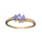 Designer Sebastian 14KT Gold, Marquise Cut Tanzanite and 0.04CT Round Brilliant Cut Diamond Ring