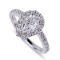 APP: 16k *14 kt. White Gold, 1.07CT Pear Cut Diamond And 0.48CT Diamond Ring