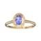 Designer Sebastian 14KT Gold, 0.50CT Oval Cut Tanzanite and 0.06CT Round Brilliant Cut Diamond Ring