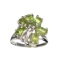 Fine Jewelry Designer Sebastian, 2.75CT Oval Cut Green Peridot And Sterling Silver Cluster Ring