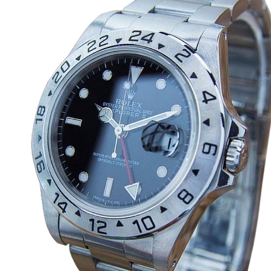 *Rolex Explorer II 16570 GMT Mens Swiss Made Stainless Steel Watch c1994