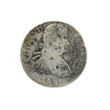 1811 Eigth Reales American First Silver Dollar Coin