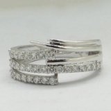 *Fine Jewelry 14 kt. White Gold, 0.55CT Round Cut Diamond Ring