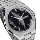 *Bulova Jumbo Automatic Mens 1970s Stainless Steel Day Date Rare Swiss Watch