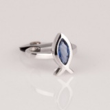 *Fine Jewelry 14 kt. White Gold, New Custom Made, 1.00CT Sapphire, One Of a Kind Ring