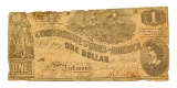 Nice 1862 $1 Confederate Note