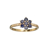 Fine Jewelry, Designer Sebastian 14KT Gold, 0.58CT Round Cut Blue Sapphire And Diamond Ring