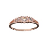 Designer Sebastian 14KT Rose Gold, 0.73CT Morganite and 0.01CT Round Brilliant Cut Diamond Ring