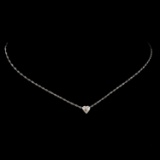 *Fine Jewelry 14KT White Gold Singapore With Puffed Heart 1.4GM. 16'' Necklace