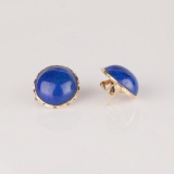 *Fine Jewelry 14 kt. Gold, New Custom Made, Lapis, One Of a Kind Earrings