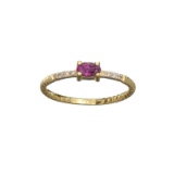 APP: 0.6k Fine Jewelry 14KT Gold, 0.29CT Red Ruby And Diamond Ring