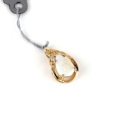 *Fine Jewelry 14KT Gold, 1.00CT Opal And 0.02CT Diamond Pendant