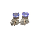 APP: 0.6k Fine Jewelry Designer Sebastian 0.30CT Oval Cut Tanzanite And Sterling Silver Earrings