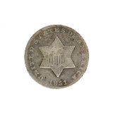 1851 Silver Three-Cent Coin