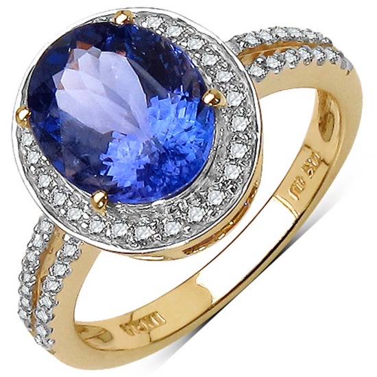 APP: 5.2k *Fine Jewelry 14 kt. White/Yellow Gold, 2.60CT Tanzanite And Diamond Ring