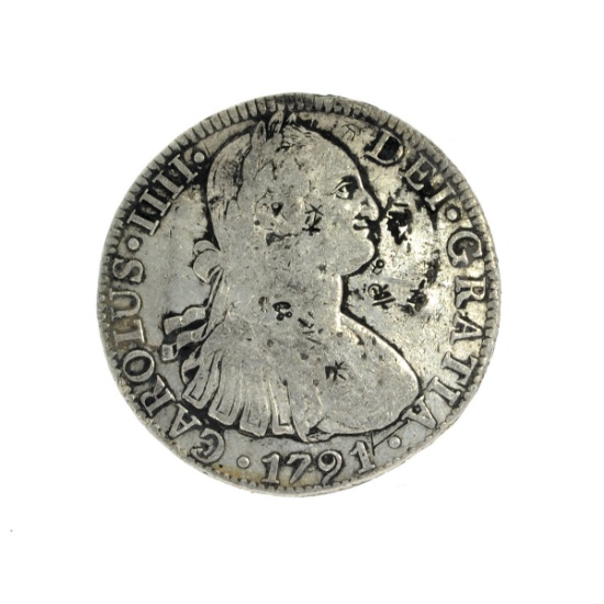 1791 Eigth Reales American First Silver Dollar Coin