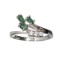 Designer Sebastian 0.30CT Green Beryl Emerald And Topaz Platinum Over Sterling Silver Ring
