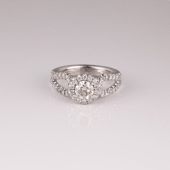 APP: 14.7k *14 kt. White Gold, 1.50CT Round Cut Diamond Ring